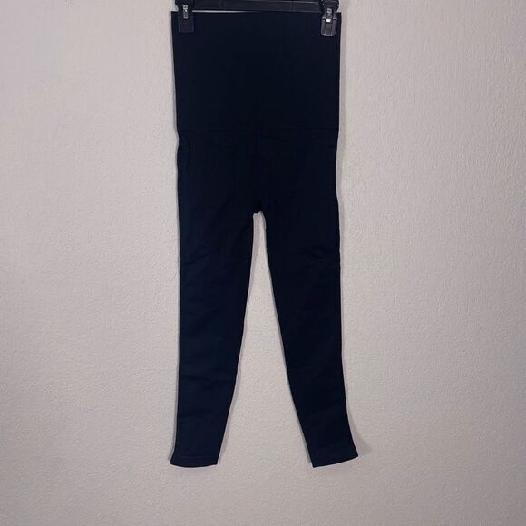 Mother Trucker Belly Bandit Black Maternity High Waisted Seamless Leggings - Picture 2 of 5